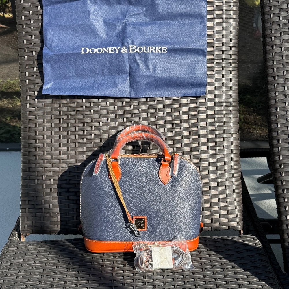 Dooney & Bourke (R343 MD) Zip Zip Satchel - Midnight Blue